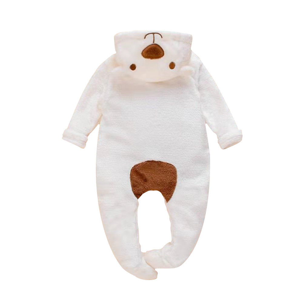 Bestselling winter thickened warm coral fleece baby romper - newborn footed bodysuit