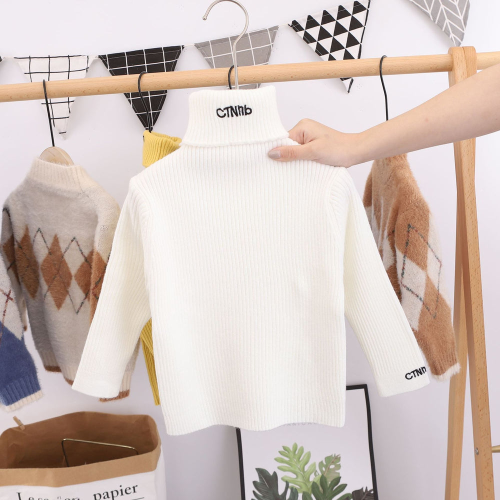 Kids' winter sweater - turtleneck base layer, solid color, casual, versatile, soft top