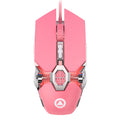 Silver carved pink mouse gaming glowing wired girls cute mechanical esports macro silent computer accessories amazon