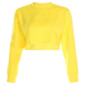 European and american  women's fashion new arrival: solid color, loose fit, slimming, cropped basic long sleeve lightweight sweatshirt jacket - in stock