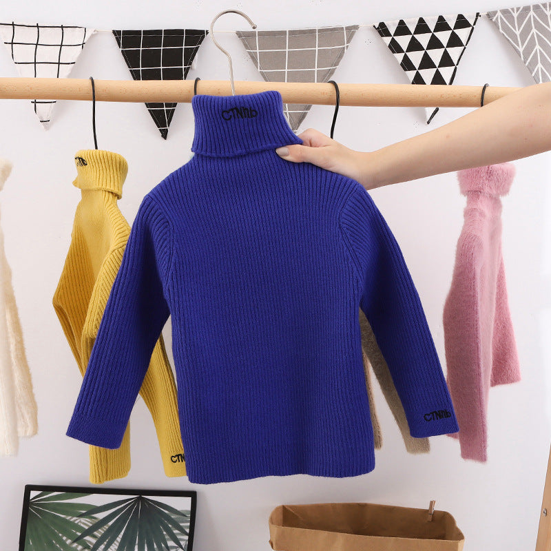 Kids' winter sweater - turtleneck base layer, solid color, casual, versatile, soft top