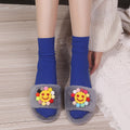 Korean designer cartoon plush home slippers - women's cute macaron warm cotton slippers - smiley face slippers