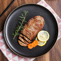 Ceramic frosted steak plate - flat bottom, rimmed, dinnerware for restaurants, hotels, and home use