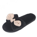 2024 new autumn plush rhinestone slippers women's fleece-lined bow open-toe home slippers wholesale direct from manufacturer
