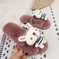 Winternew arrival women's cotton slippers rabbit family warm cartoon stuffed slippers one piece drop shipping indoor slippers