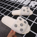 Winternew arrival rhinestone fur slippers women's indoor home flatsheattech open toe one-piece stuffed slippers floor mops