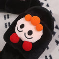 Cartoon kids' fuzzy slippers - unisex, parent-child, indoor, flat, warm, open-toe, plush slippers for autumn and winter