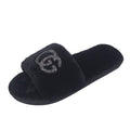 Wholesale new arrival indoor slippers - direct from the manufacturer: autumn korean style fuzzy rhinestone thong slippers for home