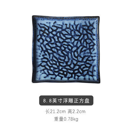 Nordic western dinner plate ceramic square plate dish home steak plate tableware dish flat plate tray breakfast pasta plate