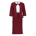 supply of foreign trade african plus size women's clothing   butterfly buckle outwear two-piece suit dress