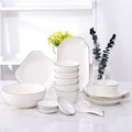 Japanese-style dinnerware set: nordic minimalist hand-painted black rim ceramic bowls and plates for home use - perfect for serving meals and rice