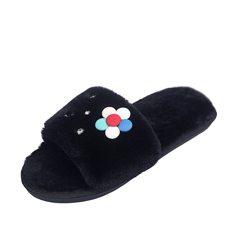 2024 women's cotton slippers - trendy couple style, home wear, floral design, warm & plush, korean style for boys, girls, and students