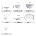 Minimalist european black line dinnerware set - ceramic plates, bowls, and dishes for hotel and home use - customizable dinnerware set