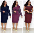 supply of african plus size women's suit collar beads lacepatchwork heavy industry outweardresstwo-piece set