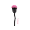 Rose - matte black - black base pink tip - mushroom head powder brush + opp packaging
