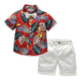 summer boys' clothing new print shirt & shorts set - kids' beach vacation hawaiian style wholesale