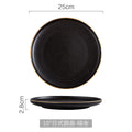 Ceramic frosted steak plate - flat bottom, rimmed, flat plate - western restaurant & hotel tableware, shallow plate for home use