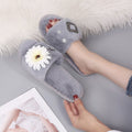 Korean department store new arrival: chic & luxurious floral plush slippers - women's fashionable, high-end rhinestone thong sandals