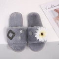 Korean department store new arrival: chic & luxurious floral plush slippers - women's fashionable, high-end rhinestone thong sandals