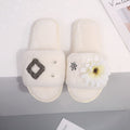 Korean department store new arrival: chic & luxurious floral plush slippers - women's fashionable, high-end rhinestone thong sandals