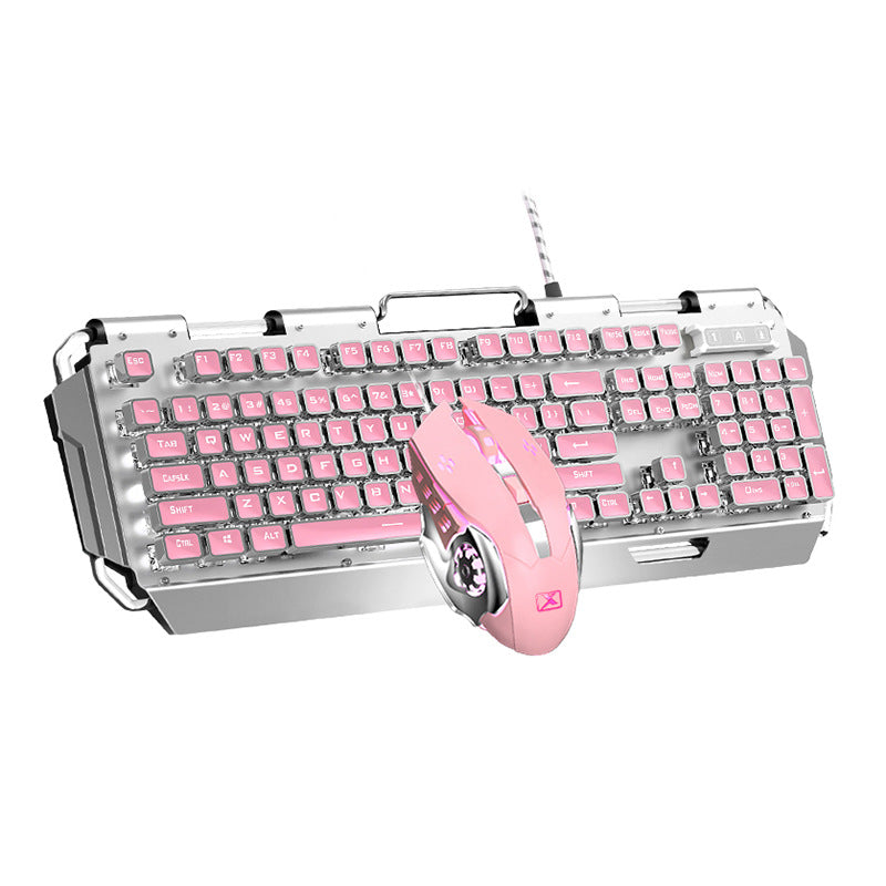 Xinmeng x10 steampunk keyboard cute pink true mechanical keyboard blue switch gaming desktop computer for girls