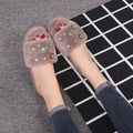 Winternew arrival rhinestone fur slippers women's indoor home flatsheattech open toe one-piece stuffed slippers floor mops