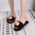 Cartoon kids' fuzzy slippers - unisex, parent-child, indoor, flat, warm, open-toe, plush slippers for autumn and winter