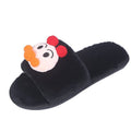 Cartoon kids' fuzzy slippers - unisex, parent-child, indoor, flat, warm, open-toe, plush slippers for autumn and winter