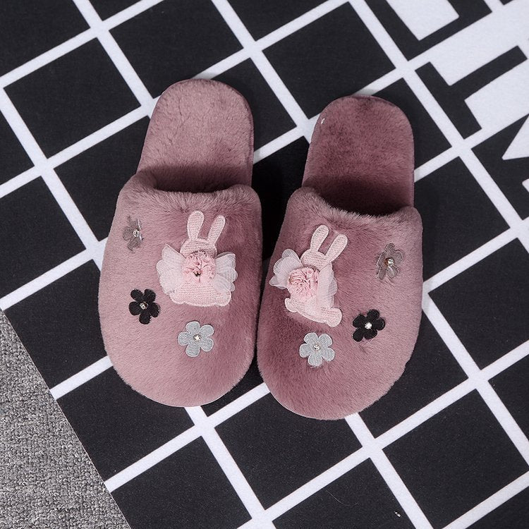 hot-selling new cute plush cotton slippers wholesale winter family home indoor warm cotton slippers