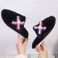 Baotou furry slippers for women 2024 autumn winter new arrival k-stylestripes pearl flats heelless lazy slippers for women