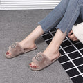 Wholesale new arrival indoor slippers - direct from the manufacturer: autumn korean style fuzzy rhinestone thong slippers for home