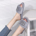 Wholesale new arrival indoor slippers - direct from the manufacturer: autumn korean style fuzzy rhinestone thong slippers for home