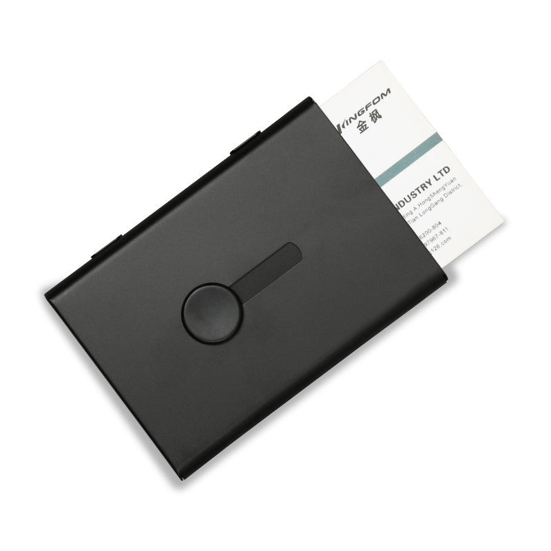 Metal portable hand-pushed business card box, business card holder, anodized aluminum box, ultra-thin matte and lightweight business card packaging box.