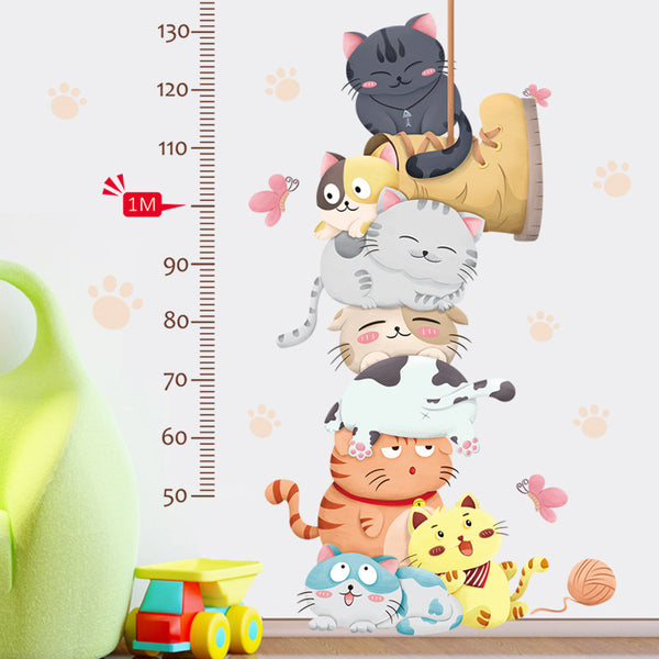 Wall sticker cat height sticker children's room baby decoration bedroom cartoon sticker self-adhesive kindergarten classroom layout