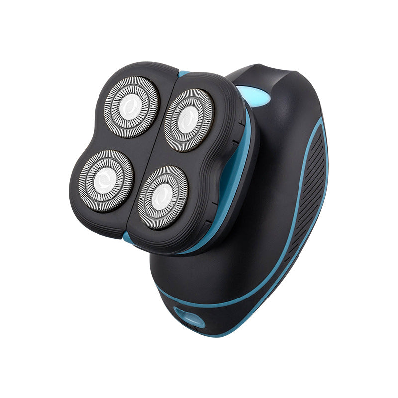 8w electric shaver with washable floating head, razor, battery life indicator, led display, rotary shaving, wet & dry use