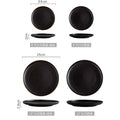 Ceramic frosted steak plate - flat bottom, rimmed, flat plate - western restaurant & hotel tableware, shallow plate for home use