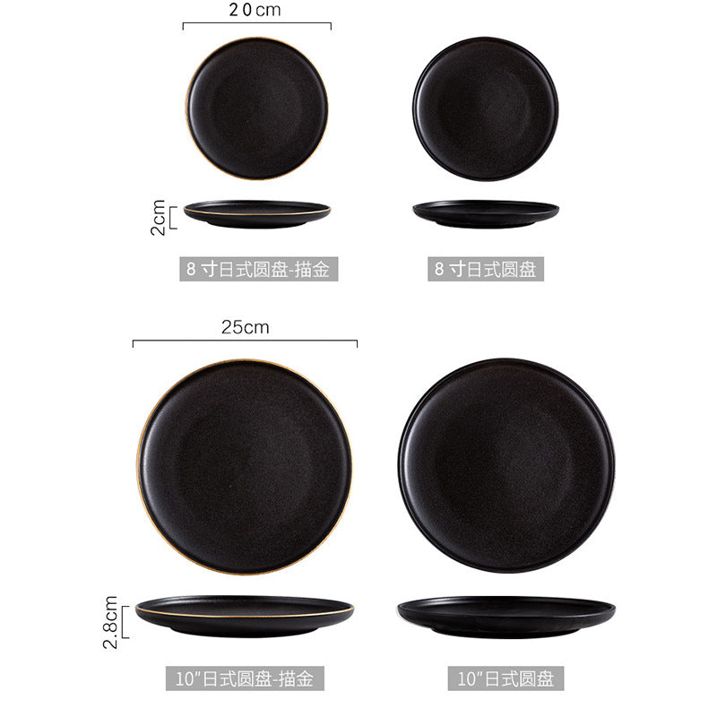 Ceramic frosted steak plate - flat bottom, rimmed, dinnerware for restaurants, hotels, and home use