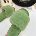 direct supply from manufacturers, wholesale new fuzzy slippers, korean style flip-flops, home wear thickened flat-bottomed plush slippers for women