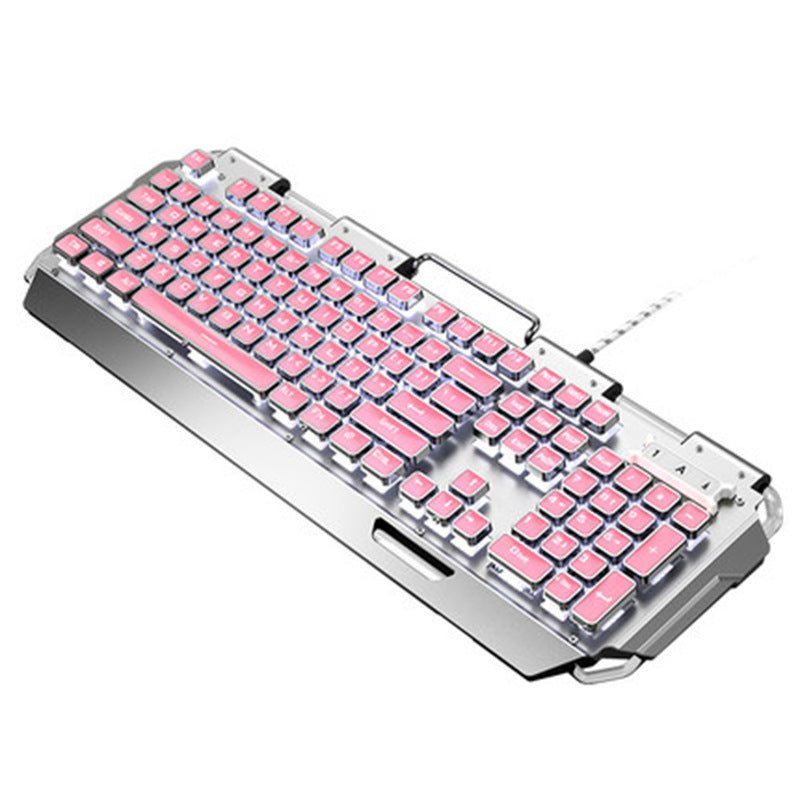 Xinmeng x10 steampunk keyboard cute pink true mechanical keyboard blue switch gaming desktop computer for girls