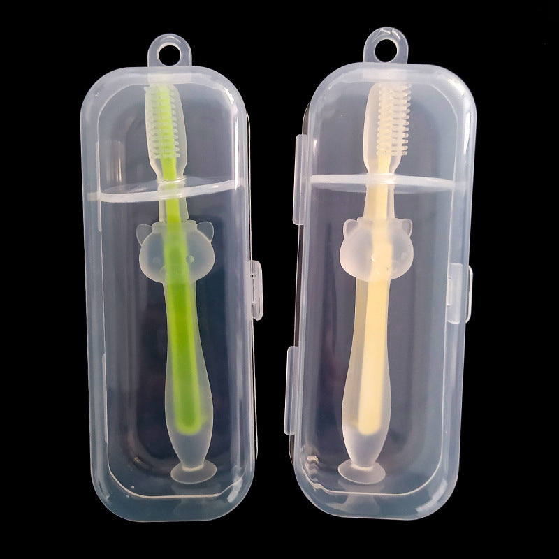 Factory direct sales baby baby teeth brush toothpaste storage box high transparency PP dust packaging box feeding supplies plastic box