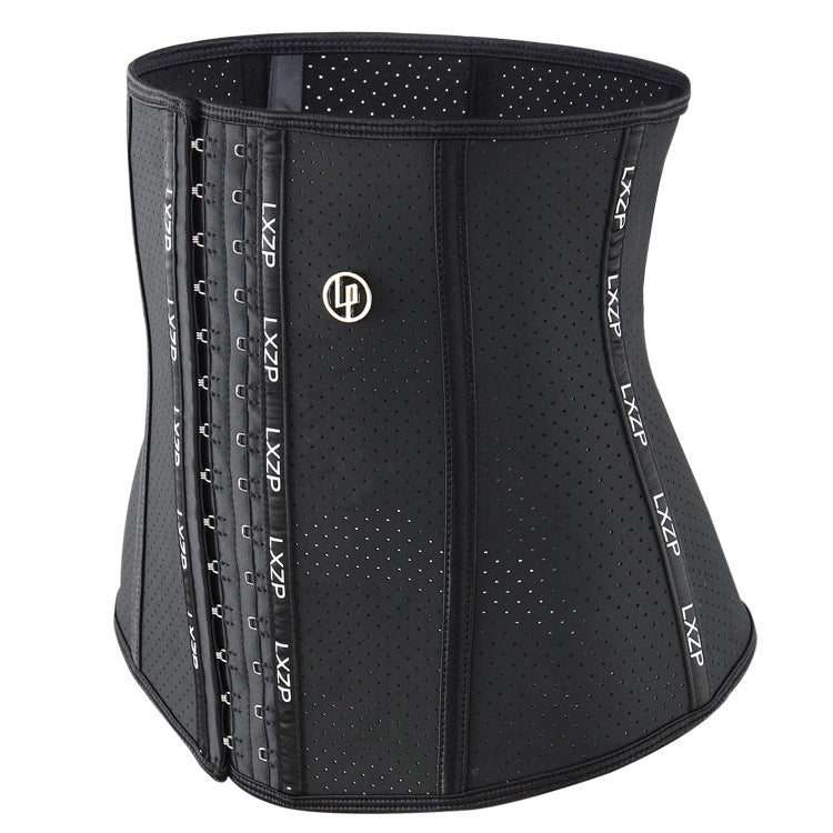 Lxzp natural latex tummy control corset - breathable mesh version with dragon bone support for slimming and waist shaping