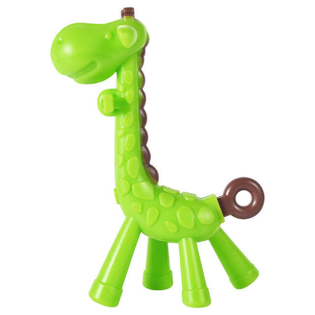 Baby Toothpaste Baby Training Bite Glue Soft Silicone Toothpaste Safety Molar Stick Giraffe Bite Glue Toy