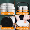 304 stainless steel vacuum insulated lunch box food carrier thermal bucket for adults, 12/24 hour 3-tier student bento box