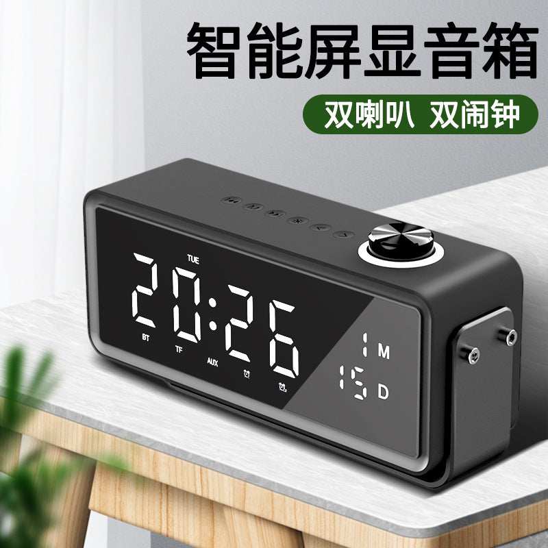 New arrival yuyunshi k5 alarm clock speaker wireless creative bedside smart speaker dual speaker subwoofer cross-border