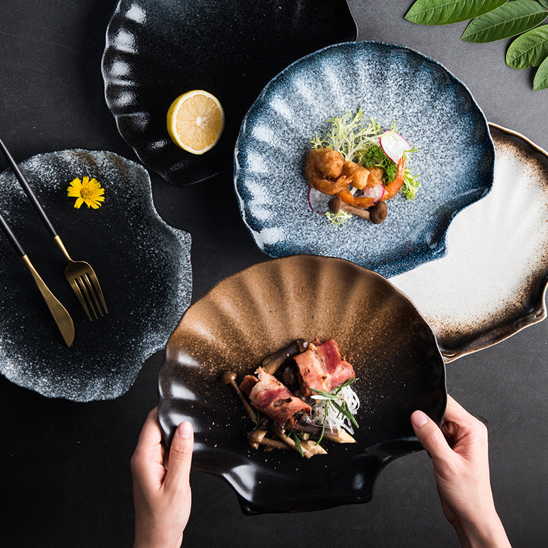 Japanese ceramic plate, household dish plate, dish plate, shell plate, western food plate, special-shaped breakfast plate, scandinaviancasual