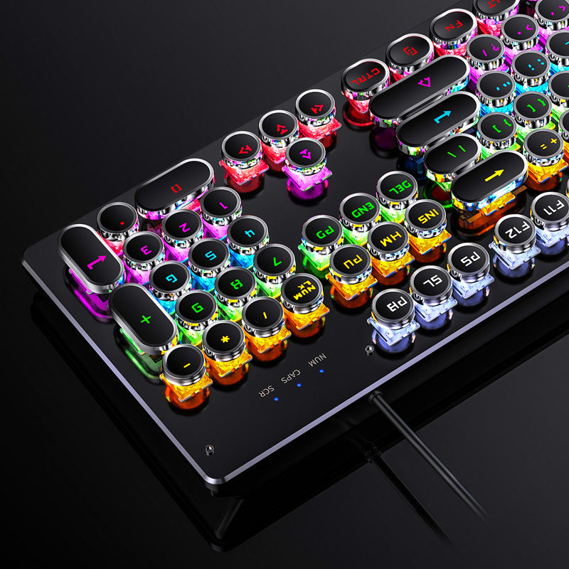 Silver sculpt summoner true mechanical keyboard - hot-swappable, gaming blue switch, punk style, wired usb - amazon cross-border wholesale