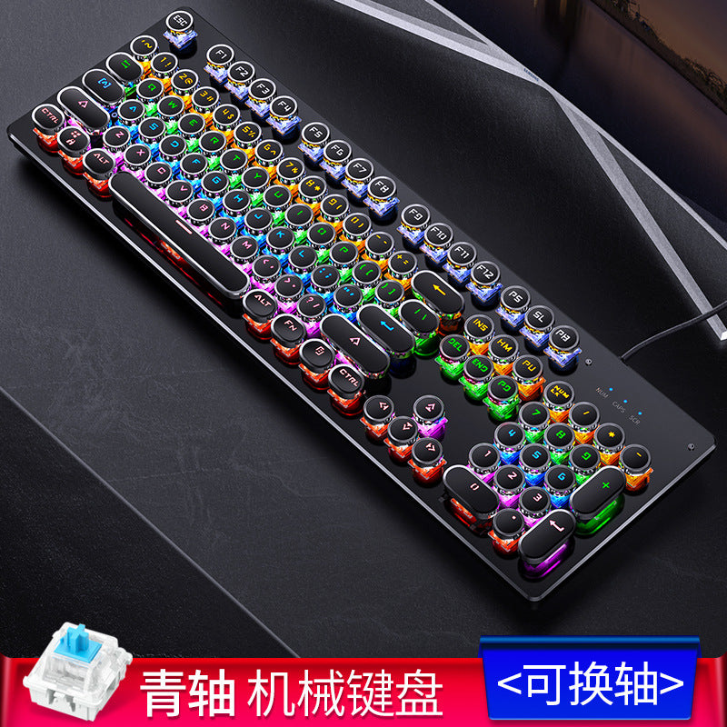 Silver sculpt summoner true mechanical keyboard - hot-swappable, gaming blue switch, esports punk style, wired usb - amazon wholesale