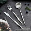 304 stainless steel western cutlery set - knife, fork, spoon, coffee spork, chopsticks, stirring spoon - steak 3-piece set - wholesale food grade