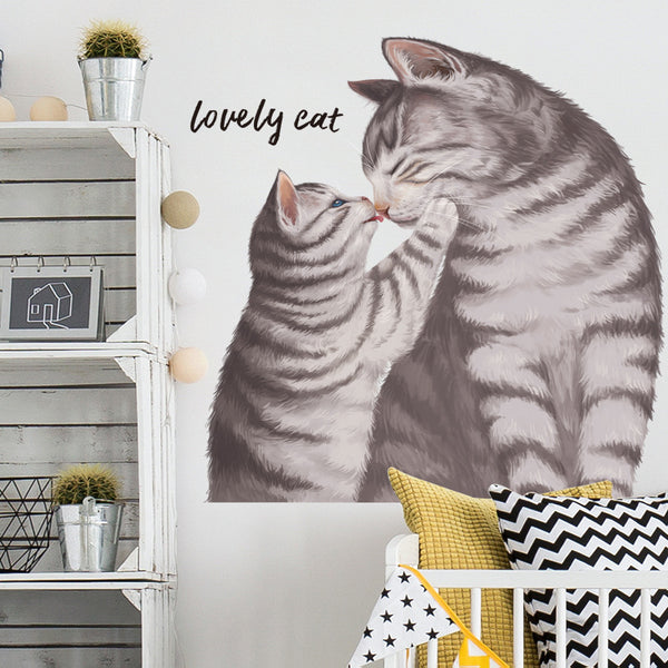 Wall sticker cute cat hand-painted realistic dormitory dormitory pet store wall glass sticker painting self-adhesive waterproof wall