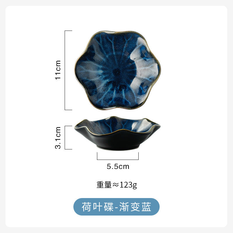Japanese kiln-turned plate, ceramic snack plate, seasoning plate, restaurant hot pot sauce plate, sushi sauce plate, wholesale